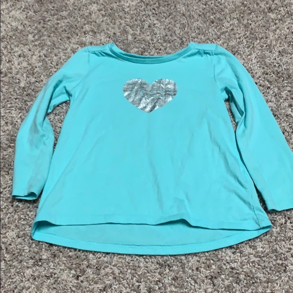 Light Blue Silver Heart Top